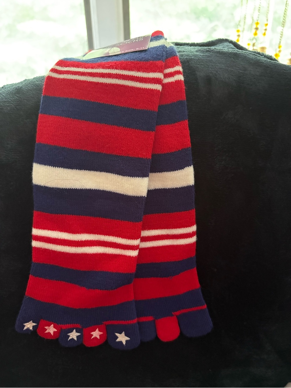 Kids Red, Navy & White Toe Socks